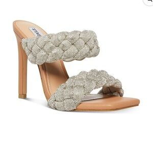 Perfect holiday heels! Steve Madden Womens Kenley Slip On Open Toe Dress Sandals